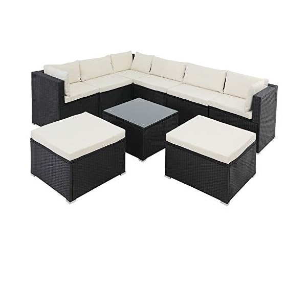 CASARIA Poly Rattan Garden Furniture Outdoor Patio Corner Sofa Lounge