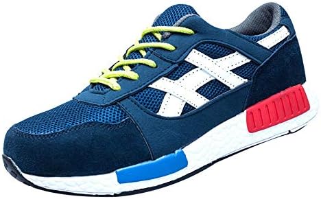 Sunyastor Athletic Sport Shoes for Men,Most Popular Safety Steel Toe Cap Work Hiking Mesh Trainer Shoes Lace-up Sneakers