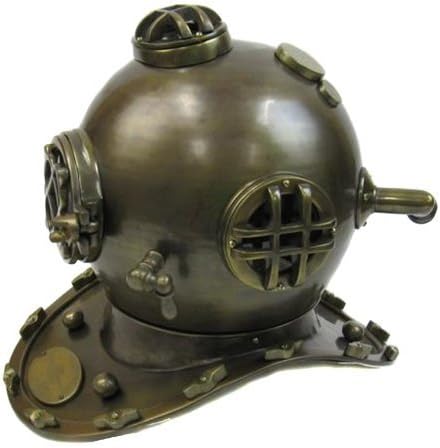 EcWorld Enterprises 88A5525LA Full Size Reproduction U.S. Navy Mark-V Bronze Aluminum Diving Helmet by ecWorld Enterprises