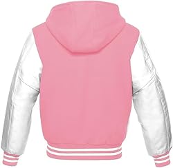 GOKTOG Hooded Varsity Jacket Women, Baseball