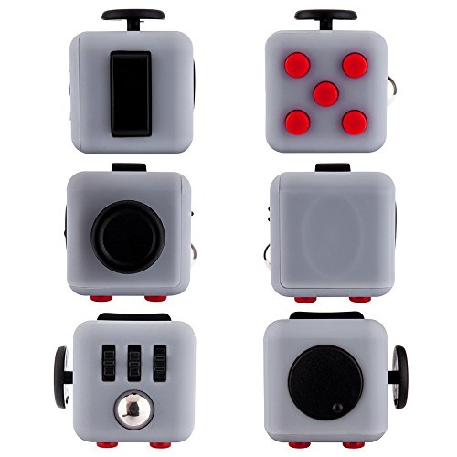 1Pc Mini Fidget Cube Relieves Stress And Anxiety for Children and Adults Anxiety Attention Toy Grey Red