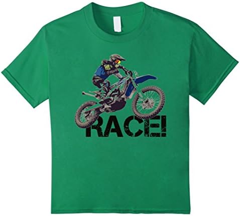 Kids Motocross Supercross Motorcycle Racing T-shirt Boys Girls  6 Kelly Green
