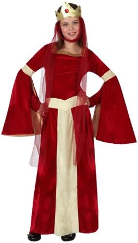 ATOSA 15879 Costume Queen Red 10-12 Years Girl-Medieval World