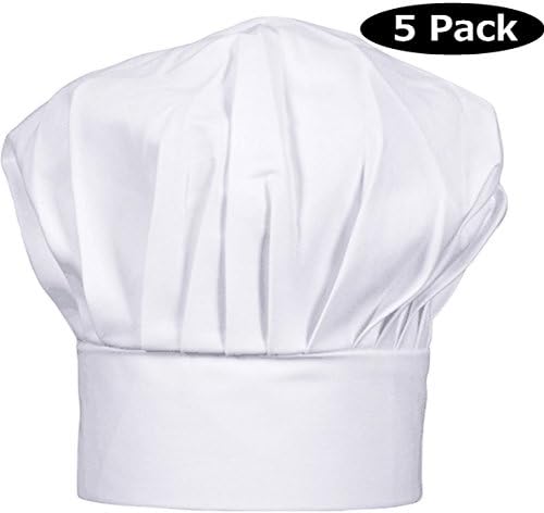 Mushroom Shape Personalized Bistro Pizza Pastry Kitchen Uniform Chef Works White Executive Chef Hat for Adults, Adjustab