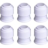 Shappy Plastic Standard Couplers Cake Decorating Coupler Pipe Tip Coupler for Icing Nozzles, White (6 Pack)