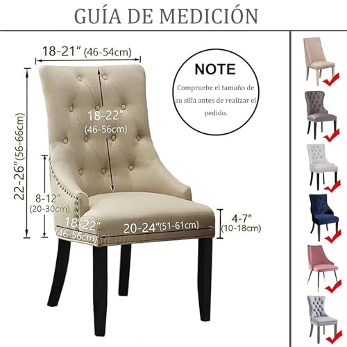 Fundas elásticas para sillas con Respaldo Fundas para Sillas de Comedor Fundas para sillas Laterales con Respaldo Protector para Sillas Tipo Sillón, Cubresillas para Cocina y Sala(Camel,4pcs)