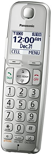 Panasonic Cordless Phone Handset Accessory Compatible with KX-TGE463S / KX-TGE474S / KX-TGE475S Series Cordless Phone Systems - KX-TGEA40S (Silver)