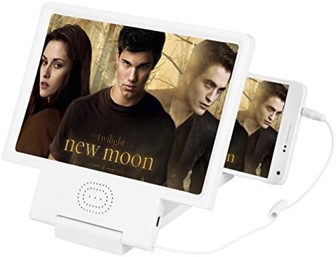 AGYTECH Screen Magnifier Cell Phone 3D HD Movie Video Amplifier with Speaker/Foldable Holder Stand/Adapter for Apple iPhone 6/6s/6 Plus/6s Plus, Samsung Galaxy and All Smart Phone (white)