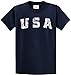 Joe's USA(tm) - Vintage USA Logo Tee T-Shirts,Navy,Size 2XL