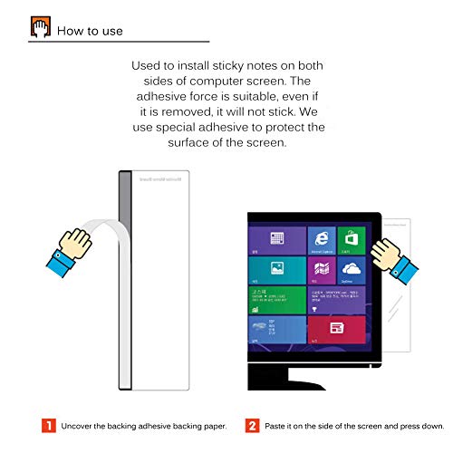 Pack of 2 Left & Right Cartoon Computer Monitors Side Panel/Memo Pads/Sticky Boards/Message Board/Notes Holder for Computer Screen(Rabbit)