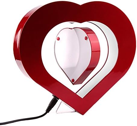 VGAzer Magnetic Levitating Floating Photo Frame with Colourful LED Light for Unique Gifts, Room Decor, Night Light, Home Office Decor Desk Tech Toys (heart-shaped)