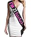 21st Birthday Sash Black - Hot Pink Sparkle with Crystal Rhinestones 