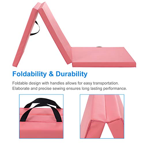 image for WolfWise 6'x2' Gymnastic Mats Folding Exercise Mat Tri-Fold Tumbling T