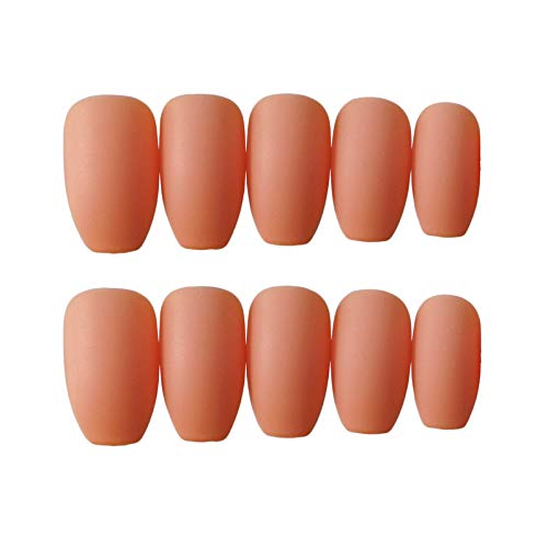 24pcs/set Matte False Nails Coffin Shape Acrylic Fake Nail Tips for Women Press On Nails Salon Home Manicure Fingernail Art Decals Glue On Nails