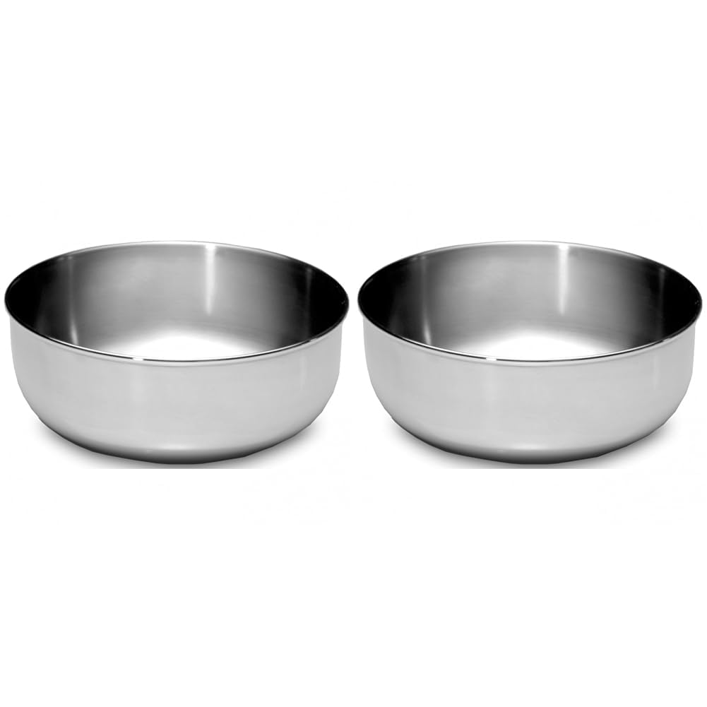 Lifeventure Stainless Steel Bowl – Strong Corrosion Resistant Bowl Ideal for Camping or Travel, Silver, 5.5" (Pack of 2)
