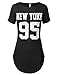 URBANCLEO Womens Hipster Hip Hop Graphic Print Side Slit Jersey eLong Tshirts