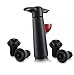 United Wine Saver Pump Preserver with 4 Vacuum Bottle Stoppers (Black Original)