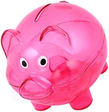 Plastic Clear Cute Pig Piggy Bank Coins Saving Box Money Cash Storage Box Case Children Kids Gift Toy (pink)