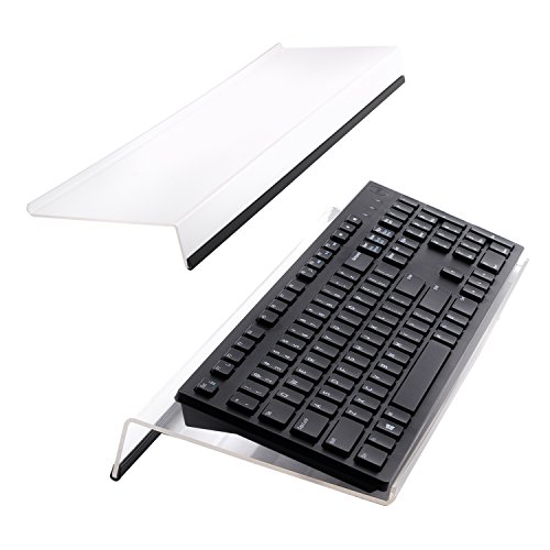 Tilted Ergonomic Computer Keyboard Stand with Rubber Strip Clear