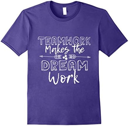 Mens Teamwork Makes The Dream Work T-Shirt Small Purple
