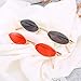 AOOFFIV Vintage Slender Oval Sunglasses Small Metal Frame Candy Colors