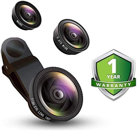 Zaptin 3 in 1 Clip-On Cell Phone Camera Lens Kit for iPhone 7 Plus, 8, 7, 6s, Samsung & Smartphone