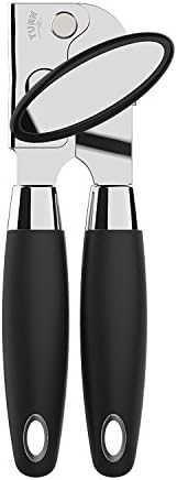 Built-in Can Opener Heavy duty Stainless Can Bottle Opener with Easy Turn Knob Black