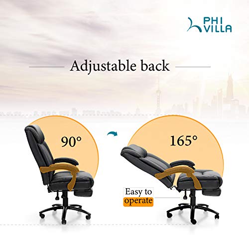 PHI VILLA Office Chair with Foot Rest and High Back,Ergonomic Office