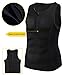 Junlan Men Weight Loss Shirts Waist Trainer Shaper Slim Tank Top Workout Exercise Vest (Sauna Tank Black, M)