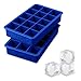 Tovolo Perfect Ice Mold Freezer Tray of 1.25-Inch Cubes for Whiskey, Bourbon, Spirits & Liquor, BPA-Free Silicone, Fade Resistant, Set of 2, Stratus Blue