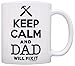 ThisWear Father's Day Mug For Dad Keep Calm Dad Will Fix It Birthday Gift 11oz Ceramic Coffee Mug with Handle