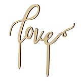 Pixnor Love Cake Topper Love Sign Wood for Wedding Birthday Party