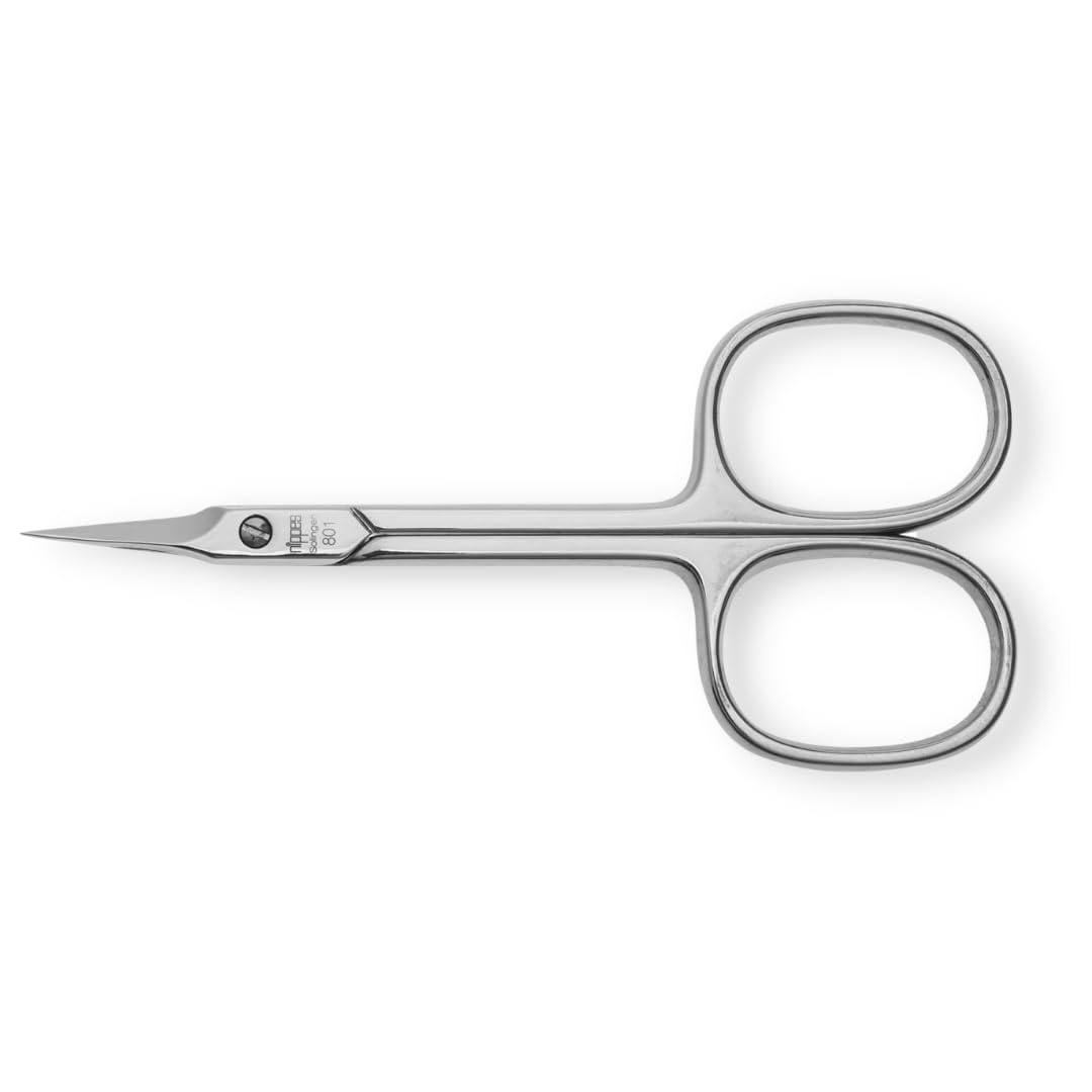 nippes Solingen, Cuticle Scissors Nickel-Plated Steel 9 cm Extra Fine Tower Tip Removal Excess Cuticle Scissors for Nail Care Silver