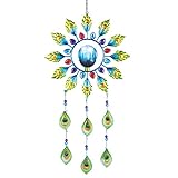 Solar Peacock Feathers Wind Chime