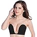 Deceny CB Invisible Bras for Women Push Up Strapless Self Adhesive Silicone Bra (Cup E, Black)