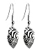 Sterling Silver Anatomical Lifelike Human Heart Dangle Earrings
