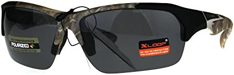 PASTL Xloop Polarized Lens Sunglasses Mens Half Rim Soft Matted Camouflage