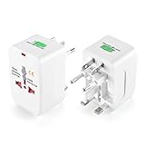 Flexzion Power Plug Adapter All in One Universal Travel Wall Charger Converter AU UK US EU AC Adaptor with LED Indicator Portable for Notebook Computers Mobile Gaming Systems