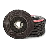 10Pack 4''x5/8'' Premium High Density Calcined Aluminum Oxide Flap Disc 320 Grit