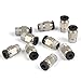 YOTINO PC4-M10 Male Straight Pneumatic PTFE Tube Push in Quick Fitting Connector for E3D-V6 Long-Distance Bowden Extruder 3D Printer (Pack of 10pcs)