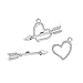 JGFinds Silver Heart & Arrow Toggle Clasps- 48 Sets of Silver Tone DIY Jewelry Making Supplies