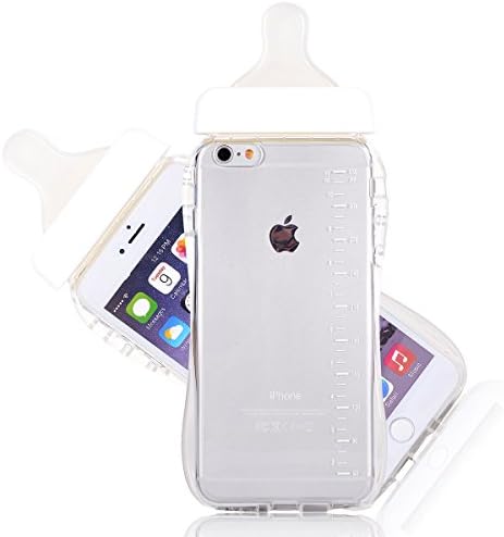 7 Plus Case, CHIBI Cute Baby Pacifier Milk Feeding Bottle Shape Soft TPU Clear Case Back Cover for iPhone 7 Plus 5.5inch (White)