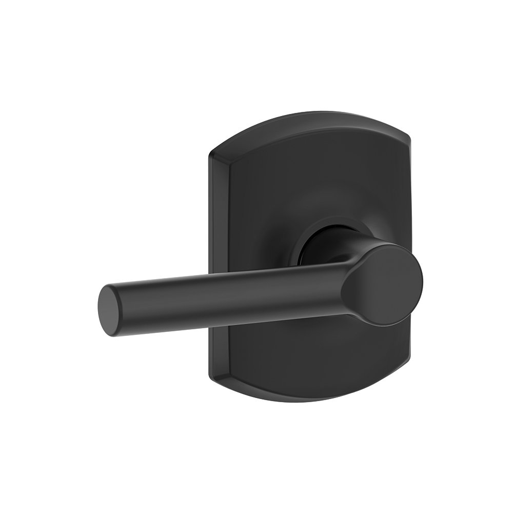 Schlage F10 BRW 622 GRW Greenwich Collection Broadway Passage Lock Lever, Matte Black