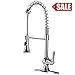 Ufaucet Modern High Arch Stainless Steel Plumbing Spiral Single Handle Commercial Pull Out Sprayer Kitchen Sink Faucet, Chrome Pull Down Kitchen Faucet