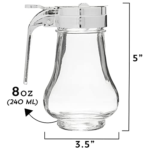 1 Syrup Dispenser 8oz (240mL)Glass Bottle NoDrip Pourers for Maple