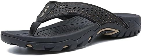 GEKADONG Mens Thong Sandals Indoor and Outdoor Beach Flip Flop Black, 43