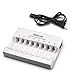 iEGrow 8-Bay AA AAA Battery Charger for Ni-MH Ni-CD Rechargeable Household Batteries with LED Indicator