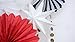 SUNBEAUTY Red White and Black Tissue Paper Fans Gold Twinkle Star Paper Garlands Christmas Party Decorations Kit, 9 Pieces (Black White Red)
