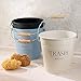 iDesign - 865 Pail Metal Round Wastebasket, Garbage Trash Can for Bathroom, Bedroom, Home Office, Kitchen, Patio, Dorm, College, Set of 1, Light Blue