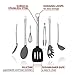 Kitchen Cooking Utensils Set (7 in 1) - Stainless Steel Kitchen Cooking Utensils - Best silicone Utensils Set - 100% eco friendly - Kitchen Utensil Kit - Cooking Kitchen Tools for Women Men (Black)